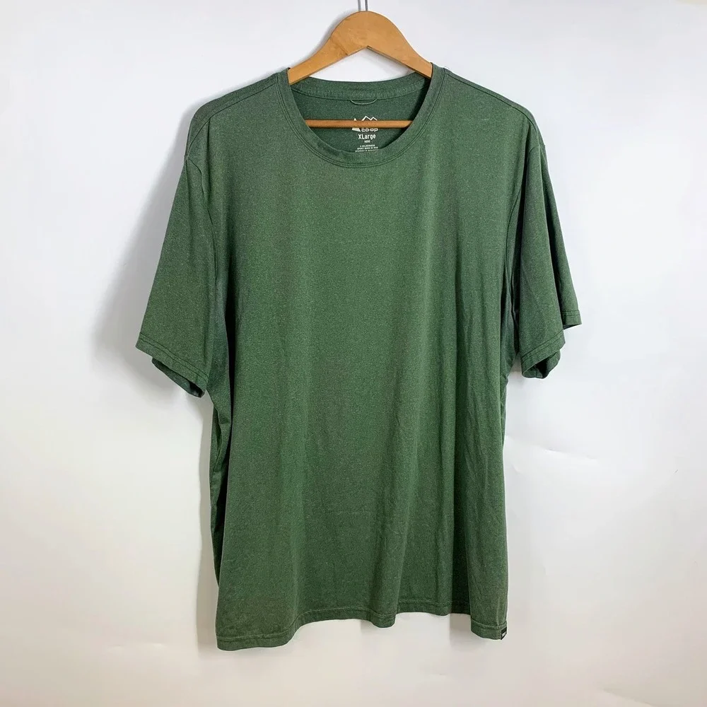 REI Coop Mens XLarge Green‎ Heathered Short Sleeve T Shirt Outdoor Wilderness